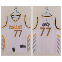 Men Dallas Mavericks 77 Luka Doncic White 2020 21 City Edition Nike Swingman Jersey