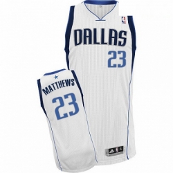 Mens Adidas Dallas Mavericks 23 Wesley Matthews Authentic White Home NBA Jersey