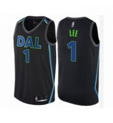 Mens Dallas Mavericks 1 Courtney Lee Authentic Black Basketball Jersey City Edition 