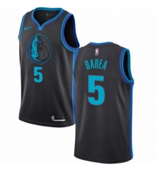 Mens Nike Dallas Mavericks 5 Jose Juan Barea Swingman Charcoal NBA Jersey City Edition