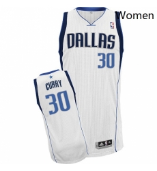 Womens Adidas Dallas Mavericks 30 Seth Curry Authentic White Home NBA Jersey 