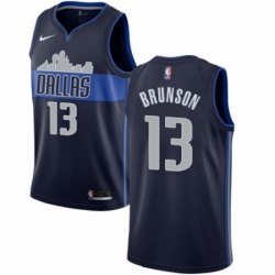 Womens Nike Dallas Mavericks 13 Jalen Brunson Swingman Royal Blue Road NBA Jersey Icon Edition 