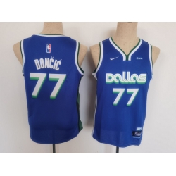 Youth Dallas Mavericks 77 Luka Doncic Blue Stitched Basketball Jersey