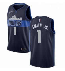 Youth Nike Dallas Mavericks 1 Dennis Smith Jr Swingman Navy Blue NBA Jersey Statement Edition