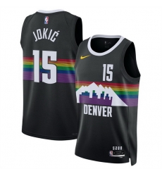 Men Denver Nuggets 15 Nikola Joki u0107 Black 2025 26 City Edition Stitched Basketball Jersey Men Denver Nuggets 15 Nikola Joki u0107 Black 2025 26 City Edition Stitched Basketball Jersey