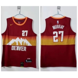 Men Denver Nuggets 27 Jamal Murray Red 2020 21 City Edition Nike Swin