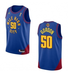 Men Denver Nuggets 50 Aaron Gordon Blue 2023 Finals Champions Statement Edition Stitched Basketball Jersey