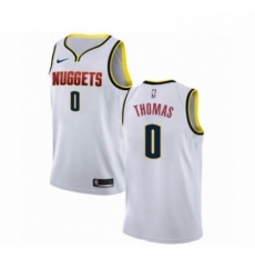 Mens Nike Denver Nuggets 0 Isaiah Thomas Swingman White NBA Jersey Association Edition 