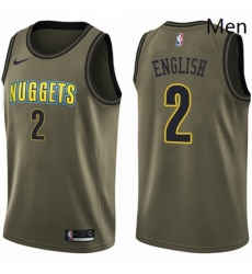 Mens Nike Denver Nuggets 2 Alex English Swingman Green Salute to Service NBA Jersey