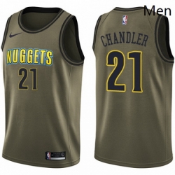 Mens Nike Denver Nuggets 21 Wilson Chandler Swingman Green Salute to Service NBA Jersey