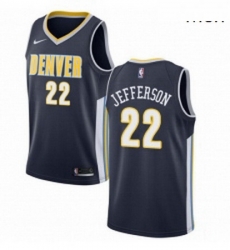 Mens Nike Denver Nuggets 22 Richard Jefferson Authentic Navy Blue Road NBA Jersey Icon Edition 