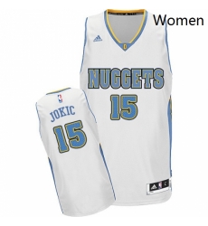 Womens Adidas Denver Nuggets 15 Nikola Jokic Swingman White Home NBA Jersey