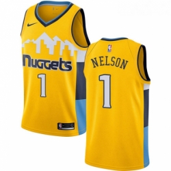 Womens Nike Denver Nuggets 1 Jameer Nelson Authentic Gold Alternate NBA Jersey Statement Edition 