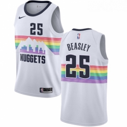 Womens Nike Denver Nuggets 25 Malik Beasley Swingman White NBA Jersey City Edition