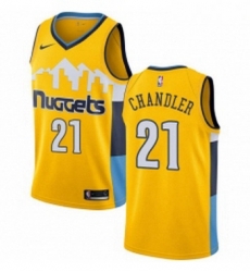 Youth Nike Denver Nuggets 21 Wilson Chandler Authentic Gold Alternate NBA Jersey Statement Edition