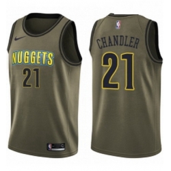 Youth Nike Denver Nuggets 21 Wilson Chandler Swingman Green Salute to Service NBA Jersey