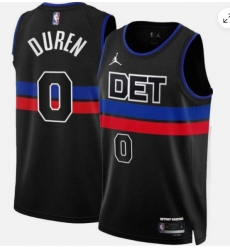 Men Detroit Pistons Jalen Duren #0 Jordan Black NBA Swingman Jersey Statement Edition