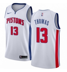 Mens Nike Detroit Pistons 13 Khyri Thomas Swingman White NBA Jersey Association Edition 