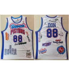 Pistons 88 Don White Hardwood Classics Jersey