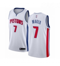 Womens Detroit Pistons 7 Thon Maker Authentic White Basketball Jersey Association Edition 