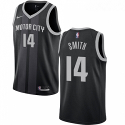 Womens Nike Detroit Pistons 14 Ish Smith Swingman Black NBA Jersey City Edition