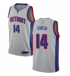 Womens Nike Detroit Pistons 14 Ish Smith Swingman Silver NBA Jersey Statement Edition