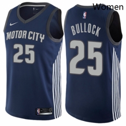 Womens Nike Detroit Pistons 25 Reggie Bullock Swingman Navy Blue NBA Jersey City Edition 