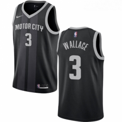 Womens Nike Detroit Pistons 3 Ben Wallace Swingman Black NBA Jersey City Edition