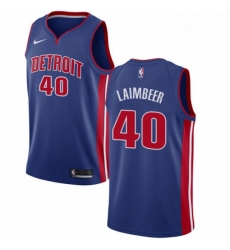 Womens Nike Detroit Pistons 40 Bill Laimbeer Swingman Royal Blue Road NBA Jersey Icon Edition