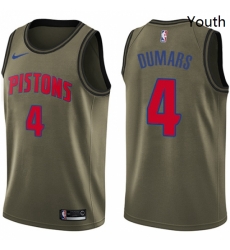 Youth Nike Detroit Pistons 4 Joe Dumars Swingman Green Salute to Service NBA Jersey