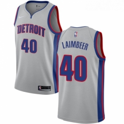 Youth Nike Detroit Pistons 40 Bill Laimbeer Authentic Silver NBA Jersey Statement Edition