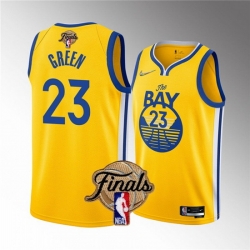 Men Golden State Warriors 23 Draymond Green 2022 Yellow NBA Finals Stitched Jersey