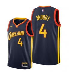 Men Golden State Warriors 4 Moses Moody Navy Men Jersey