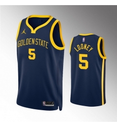 Men Golden State Warriors 5 Kevon Looney Navy Statement EditionStitched Jersey