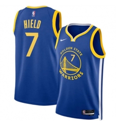 Men Golden State Warriors 7 Buddy Hield Blue Association Edition Swingman Stitched Basketball Jersey