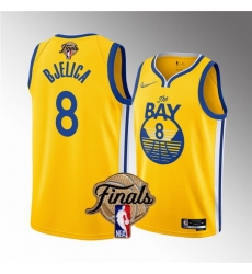 Men Golden State Warriors 8 Nemanja Bjelica 2022 Yellow NBA Finals Stitched Jersey