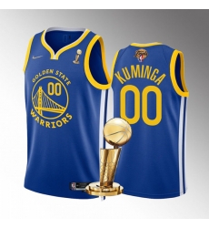 Men's Golden State Warriors #00 Jonathan Kuminga 2022 Royal NBA Finals Champions Stitched Jerseys