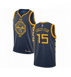 Mens Golden State Warriors 15 Willie Cauley Stein Authentic Navy Blue Basketball Jersey City Edition 