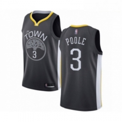 Mens Golden State Warriors 3 Jordan Poole Authentic Black Basketball Jersey Statement Edition 