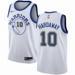 Mens Nike Golden State Warriors 10 Tim Hardaway Authentic White Hardwood Classics NBA Jersey