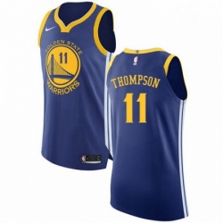 Mens Nike Golden State Warriors 11 Klay Thompson Authentic Royal Blue Road NBA Jersey Icon Edition