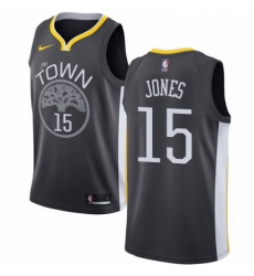 Mens Nike Golden State Warriors 15 Damian Jones Swingman Black Alternate NBA Jersey Statement Edition