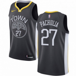 Mens Nike Golden State Warriors 27 Zaza Pachulia Swingman Black Alternate NBA Jersey Statement Edition