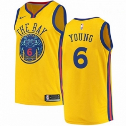 Mens Nike Golden State Warriors 6 Nick Young Authentic Gold NBA Jersey City Edition 