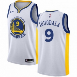 Mens Nike Golden State Warriors 9 Andre Iguodala Swingman White Home NBA Jersey Association Edition