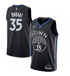 Warriors  35 Kevin Durant Black Basketball Swingman City Edition 2019 20 Jersey