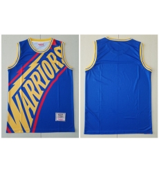 Warriors Big Face Blue Hardwood Classics Swingman Jersey