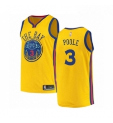 Womens Golden State Warriors 3 Jordan Poole Swingman Gold Basketball Jersey City Edition 