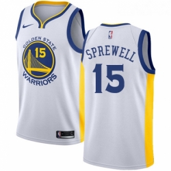 Womens Nike Golden State Warriors 15 Latrell Sprewell Authentic White Home NBA Jersey Association Edition