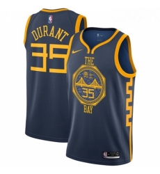 Womens Nike Golden State Warriors 35 Kevin Durant Swingman Navy Blue NBA Jersey City Edition